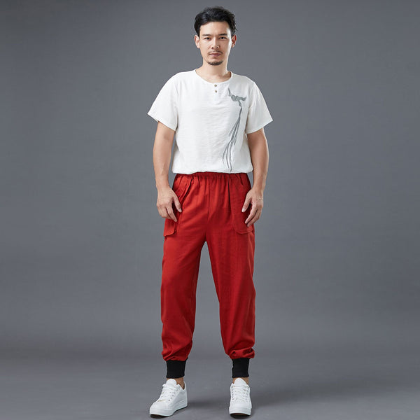 Men New Style Front Big Pocket Jogger Pants