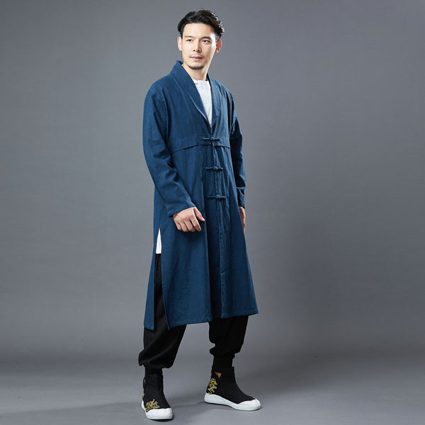 Men Retro Classic Style Linen and Cotton Coat