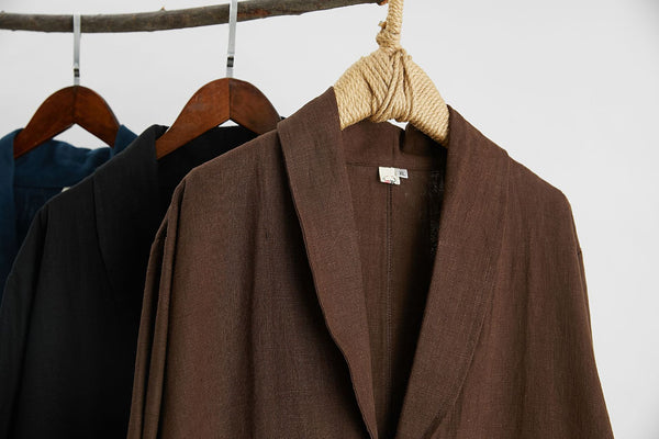 Men Retro Classic Style Linen and Cotton Coat