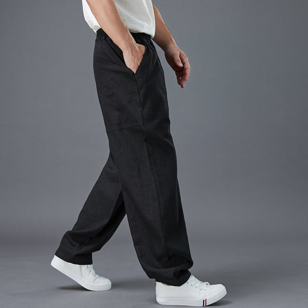 Men New Style Back Big Pocket Straight Pants