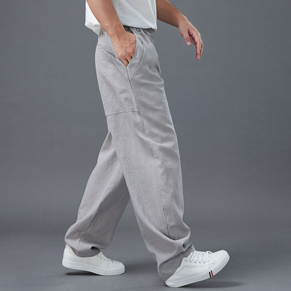 Men New Style Back Big Pocket Straight Pants
