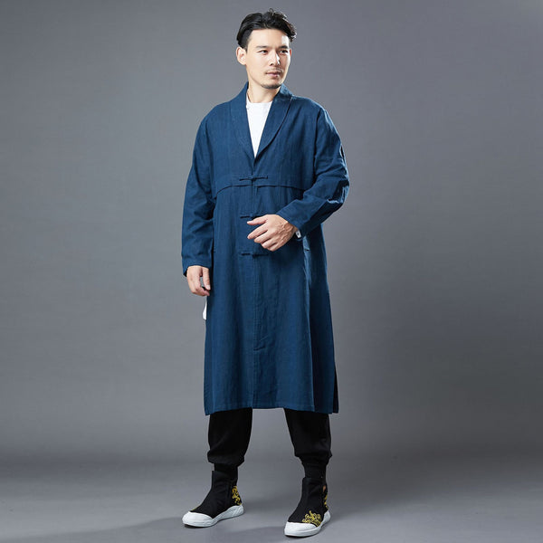Men Retro Classic Style Linen and Cotton Coat