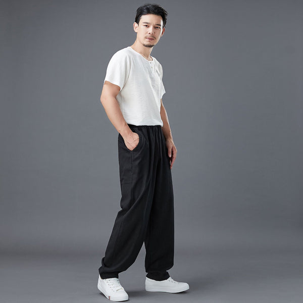 Men New Style Back Big Pocket Straight Pants