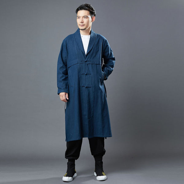 Men Retro Classic Style Linen and Cotton Coat