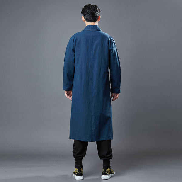 Men Retro Classic Style Linen and Cotton Coat