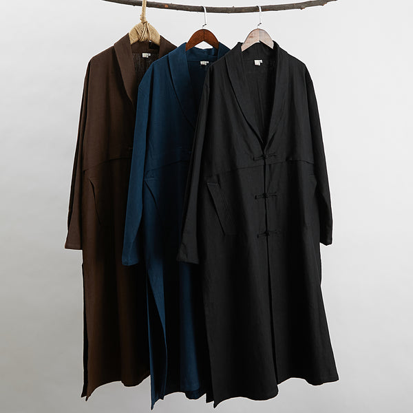 Men Retro Classic Style Linen and Cotton Coat