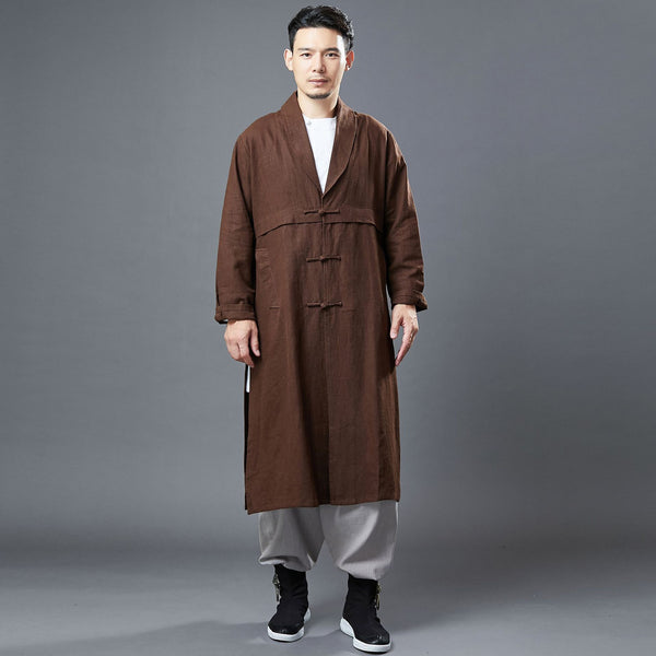 Men Retro Classic Style Linen and Cotton Coat