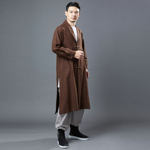 Men Retro Classic Style Linen and Cotton Coat
