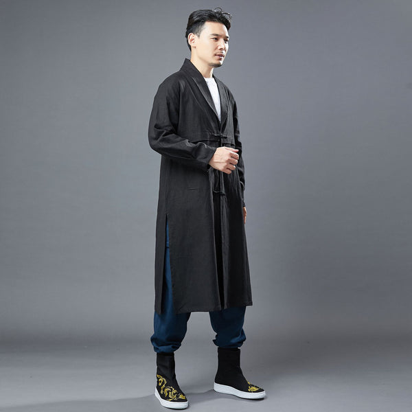 Men Retro Classic Style Linen and Cotton Coat