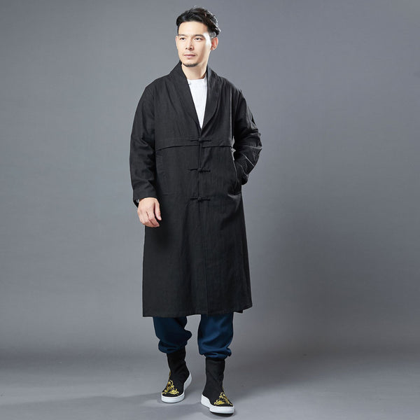 Men Retro Classic Style Linen and Cotton Coat