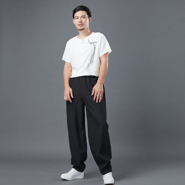 Men New Style Back Big Pocket Straight Pants