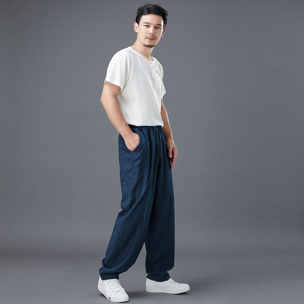 Men New Style Back Big Pocket Straight Pants