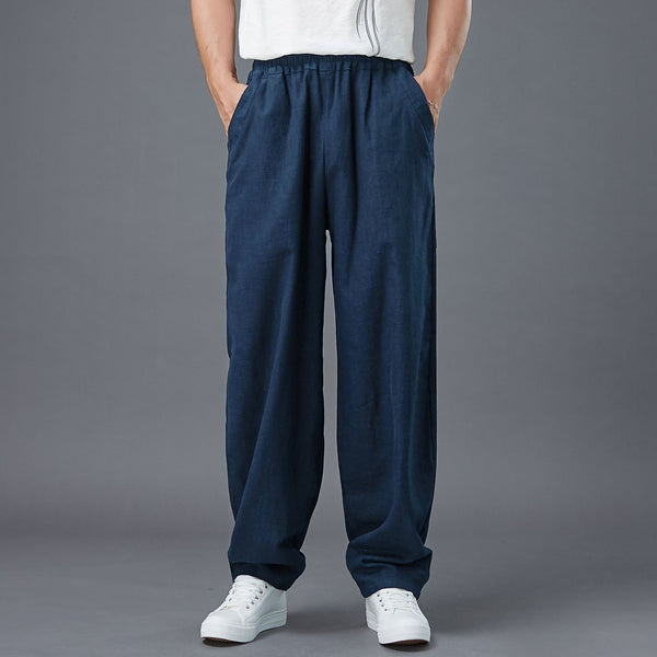 Men New Style Back Big Pocket Straight Pants