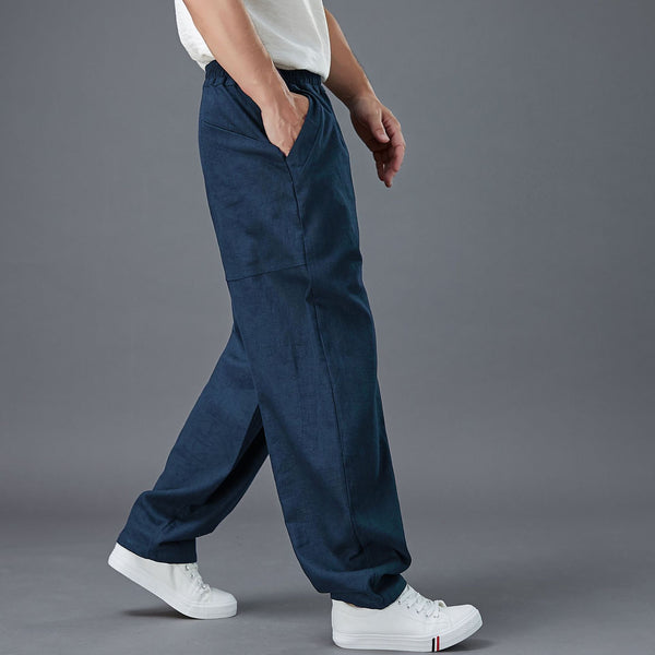 Men New Style Back Big Pocket Straight Pants