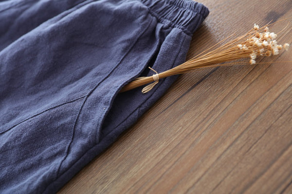 Women Lantern Style Linen and Cotton Pants