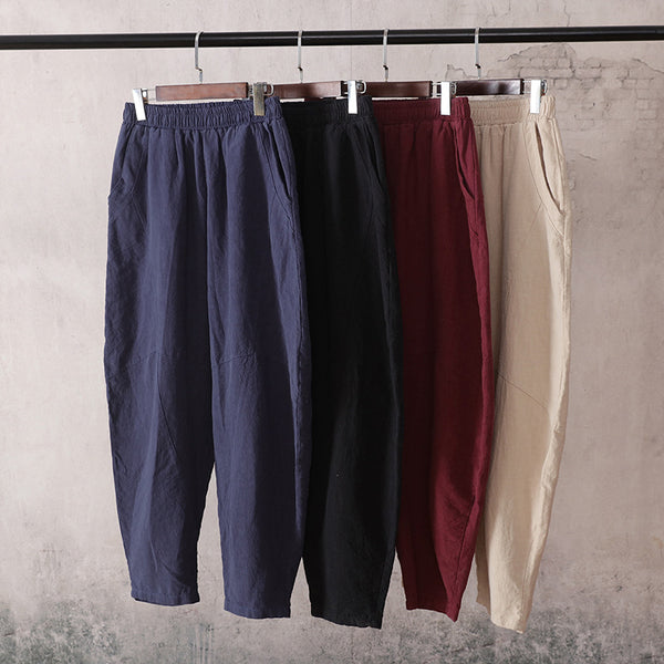Women Lantern Style Linen and Cotton Pants