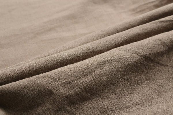 Women Zen Style Causal Round-neck Long Loose Tea Length Linen and Cotton Dress