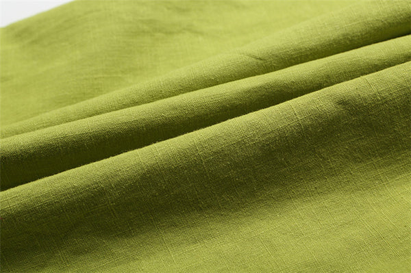 Qi Pao Linen Dress/ Simple Linen Dress/ Summer Linen Dress/ Tea Length Dress/ Casual dress/ Ethnic Hanfu Dress