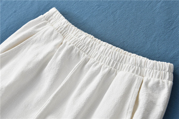 Women Sand-Washed Linen and Cotton Loose Lantern Pants