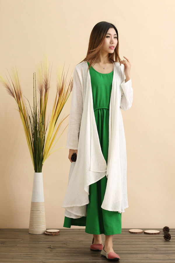 Linen Dress/ Pouf Dress/ Summer Linen Dress/ Tea Length Dress/ Casual dress/ Green Dress/ Red Dress/ Blue Dress/ Sleeveless Dress