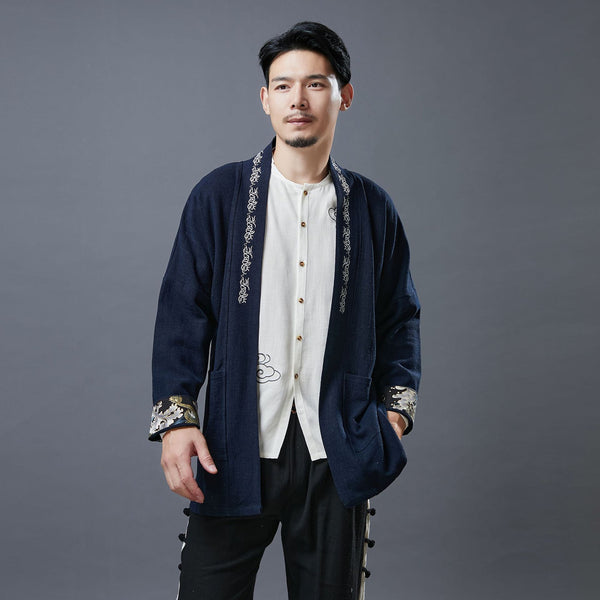 Men Asian Style Linen and Cotton Short Jacket