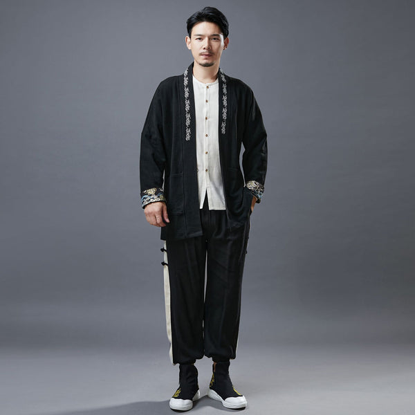 Men Asian Style Linen and Cotton Short Jacket