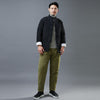 Men Asian Style Linen and Cotton Chinese Buckle Quilted Jacket