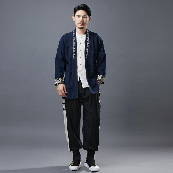 Men Asian Style Linen and Cotton Short Jacket