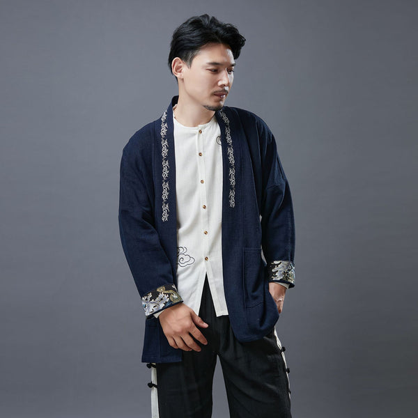 Men Asian Style Linen and Cotton Short Jacket