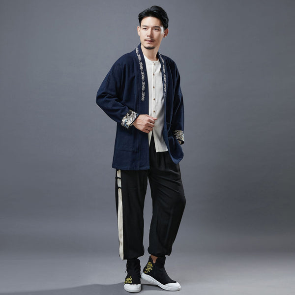 Men Asian Style Linen and Cotton Short Jacket