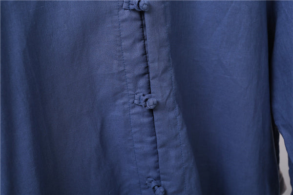Men Retro Style Hanfu Linen and Cotton Shirts Tops