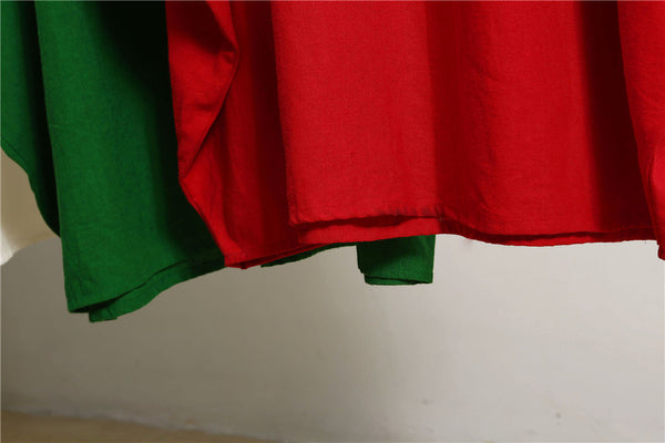 Women Eastern Style Ankle Length Butterfly Type Linen and Cotton Dress