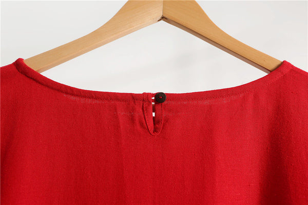 Women Eastern Style Ankle Length Butterfly Type Linen and Cotton Dress