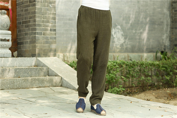 2022 Summer NEW! Men Causal Style Linen and Cotton Straight Pants