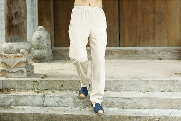 2022 Summer NEW! Men Causal Style Linen and Cotton Straight Pants