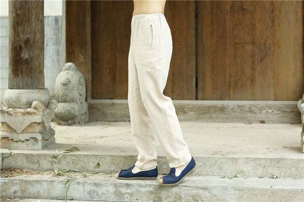 2022 Summer NEW! Men Causal Style Linen and Cotton Straight Pants