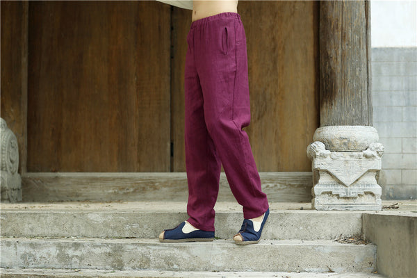 2022 Summer NEW! Men Causal Style Linen and Cotton Straight Pants