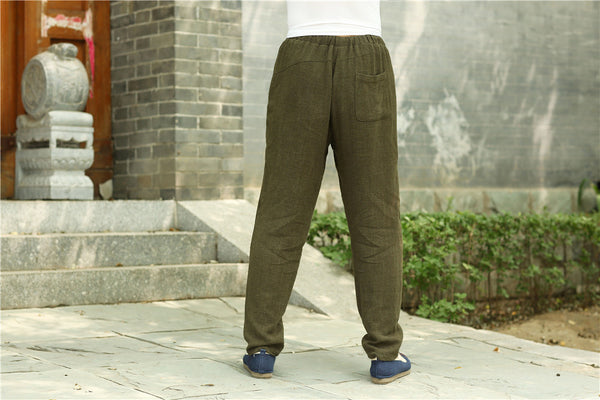 2022 Summer NEW! Men Causal Style Linen and Cotton Straight Pants