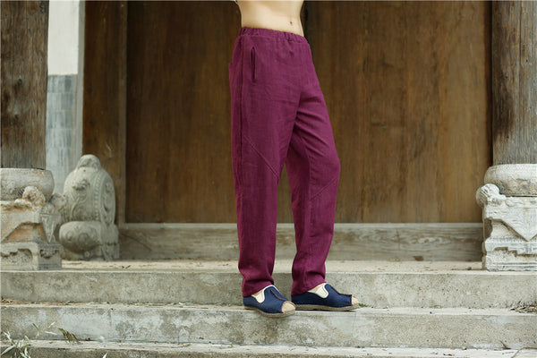 2022 Summer NEW! Men Causal Style Linen and Cotton Straight Pants