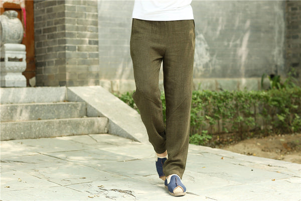 2022 Summer NEW! Men Causal Style Linen and Cotton Straight Pants