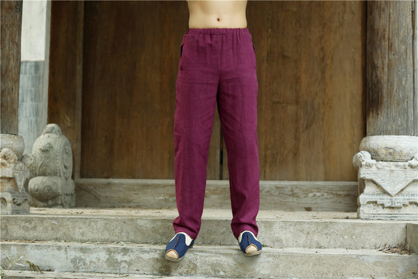 2022 Summer NEW! Men Causal Style Linen and Cotton Straight Pants