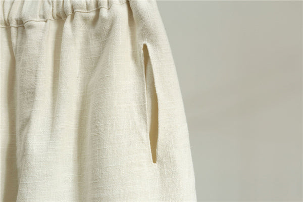 2022 Summer NEW! Men Causal Style Linen and Cotton Straight Pants