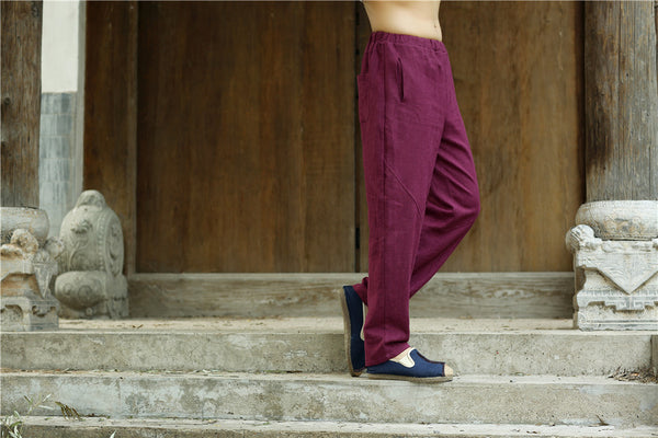 2022 Summer NEW! Men Causal Style Linen and Cotton Straight Pants