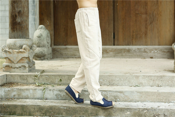 2022 Summer NEW! Men Causal Style Linen and Cotton Straight Pants