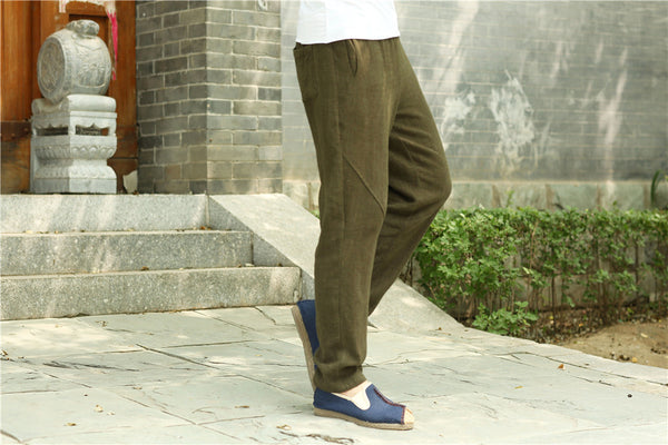 2022 Summer NEW! Men Causal Style Linen and Cotton Straight Pants