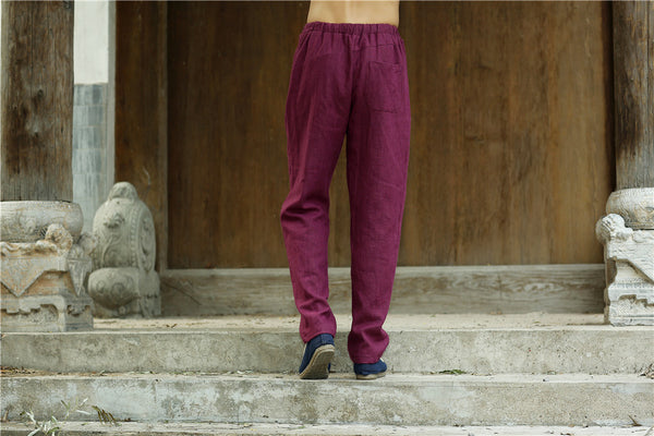 2022 Summer NEW! Men Causal Style Linen and Cotton Straight Pants