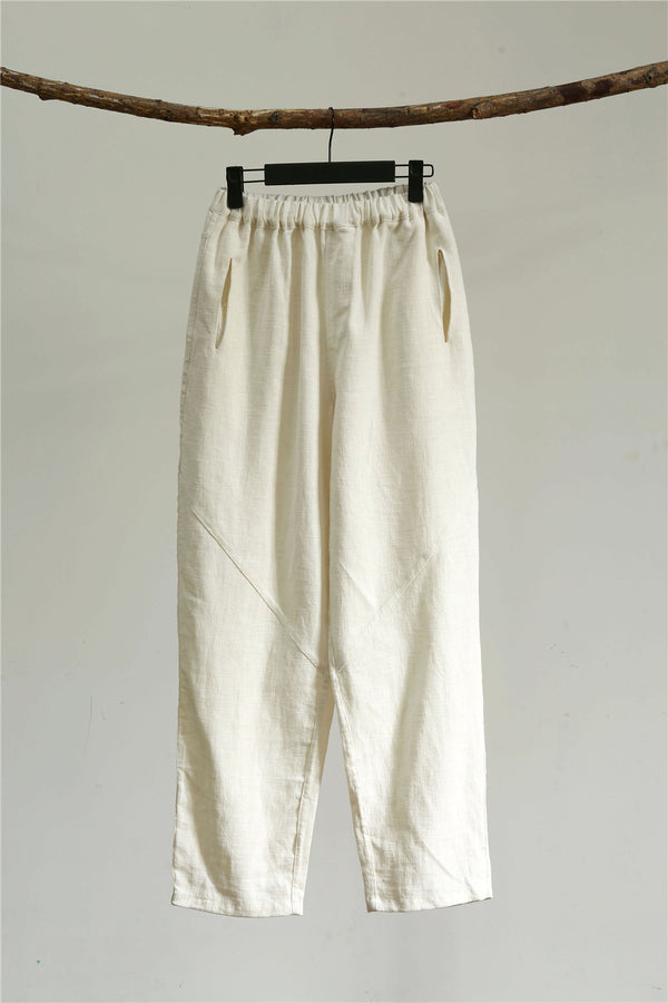 2022 Summer NEW! Men Causal Style Linen and Cotton Straight Pants