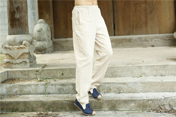 2022 Summer NEW! Men Causal Style Linen and Cotton Straight Pants