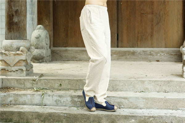 2022 Summer NEW! Men Causal Style Linen and Cotton Straight Pants