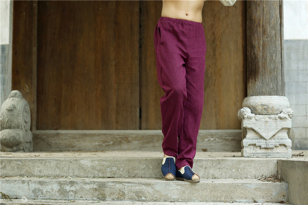 2022 Summer NEW! Men Causal Style Linen and Cotton Straight Pants